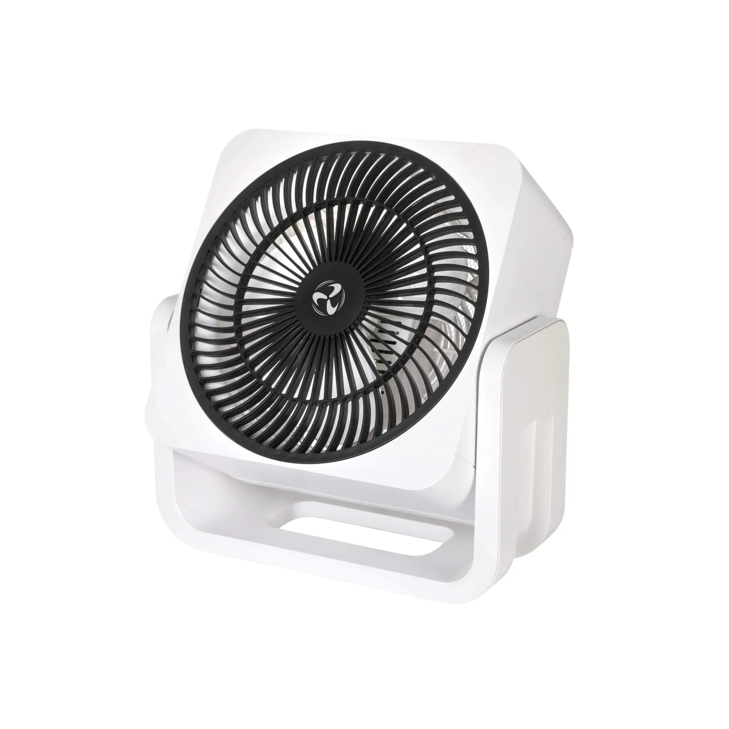 CASAFAN Tischventilator Airos Circubox in Weiß mit schwarzem Schutzgitter.