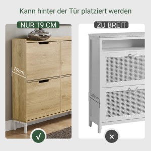 SoBuy Schuhschrank Schmal mit 4 Klappen Schuhkipper für Diele Flur FSR100-N