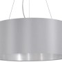 Graue Eglo Pendelleuchte Maserlo, 3-flammig, Stoffschirm, modernes Design für Wohnräume.