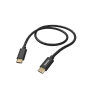 Schwarzes Hama USB-C Ladekabel mit Nylon-Ummantelung, 1,5 m lang.
