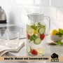 BigDean 2 Stück Kühlschrankkrug 1,1 Liter Glas Wasserkrug mit Deckel Ergonomischer Griff_6