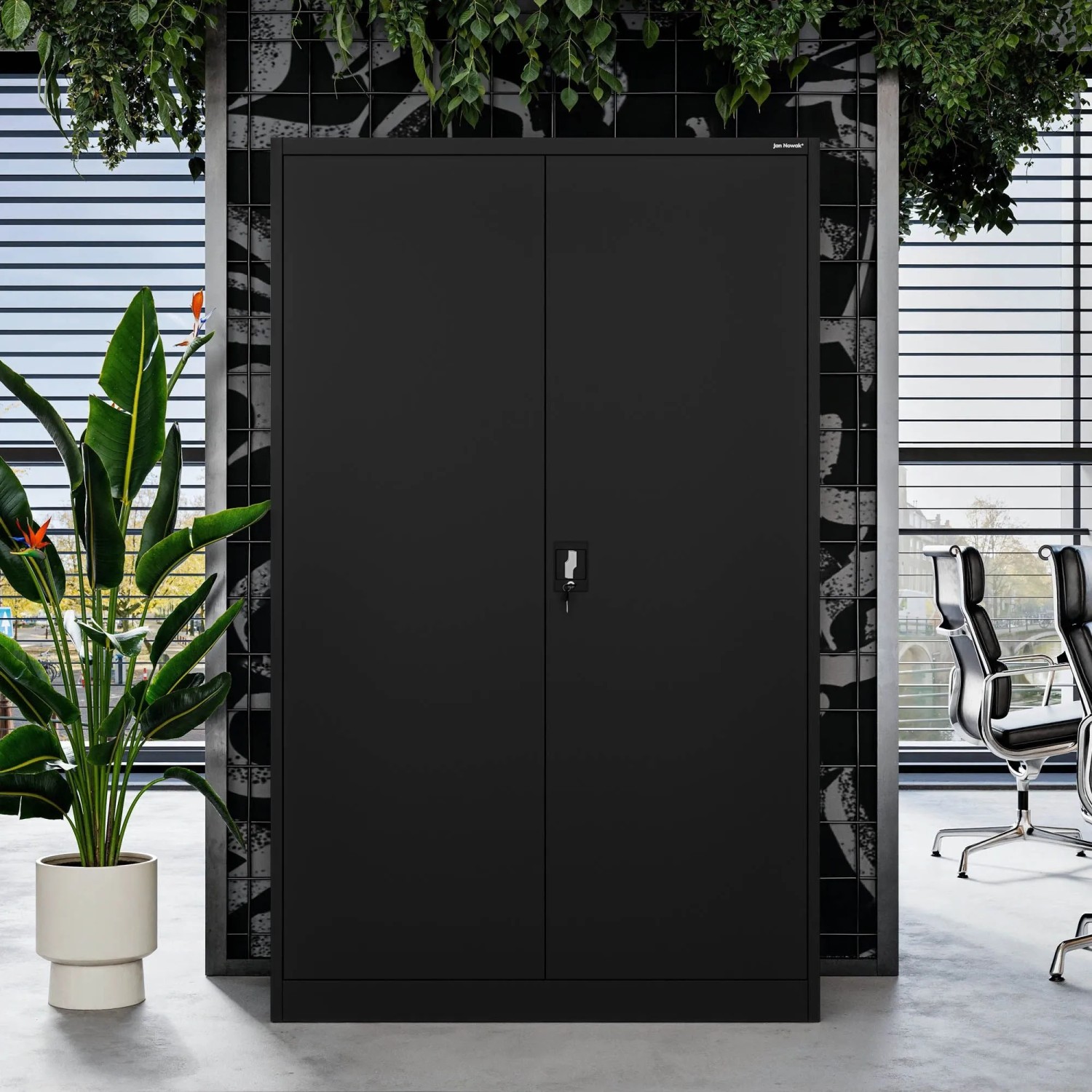JAN NOWAK Metall-Büroschrank JAN II D600 185 x 115 x 60 cm Schwarz_7