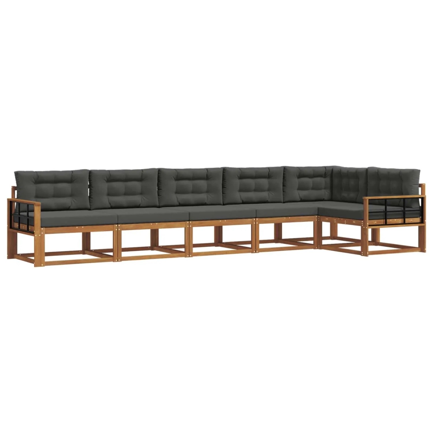 vidaXL Outdoor-Sofagarnitur mit Kissen 6-Tlg Natur und Anthrazit 3367660