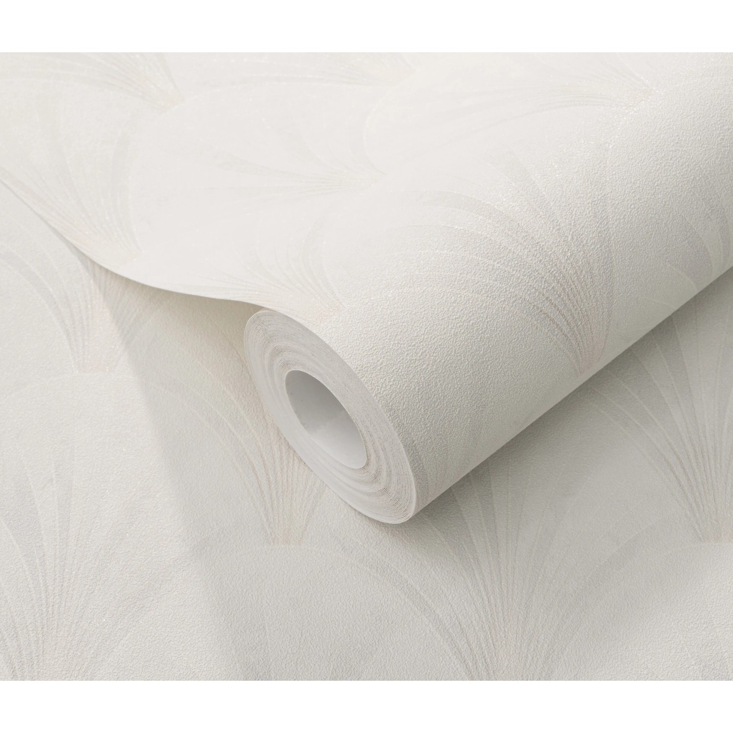 Erismann Vliestapete Elle Decoration 4 Avantgarde hellgrau mit Art Deco Ornament.
