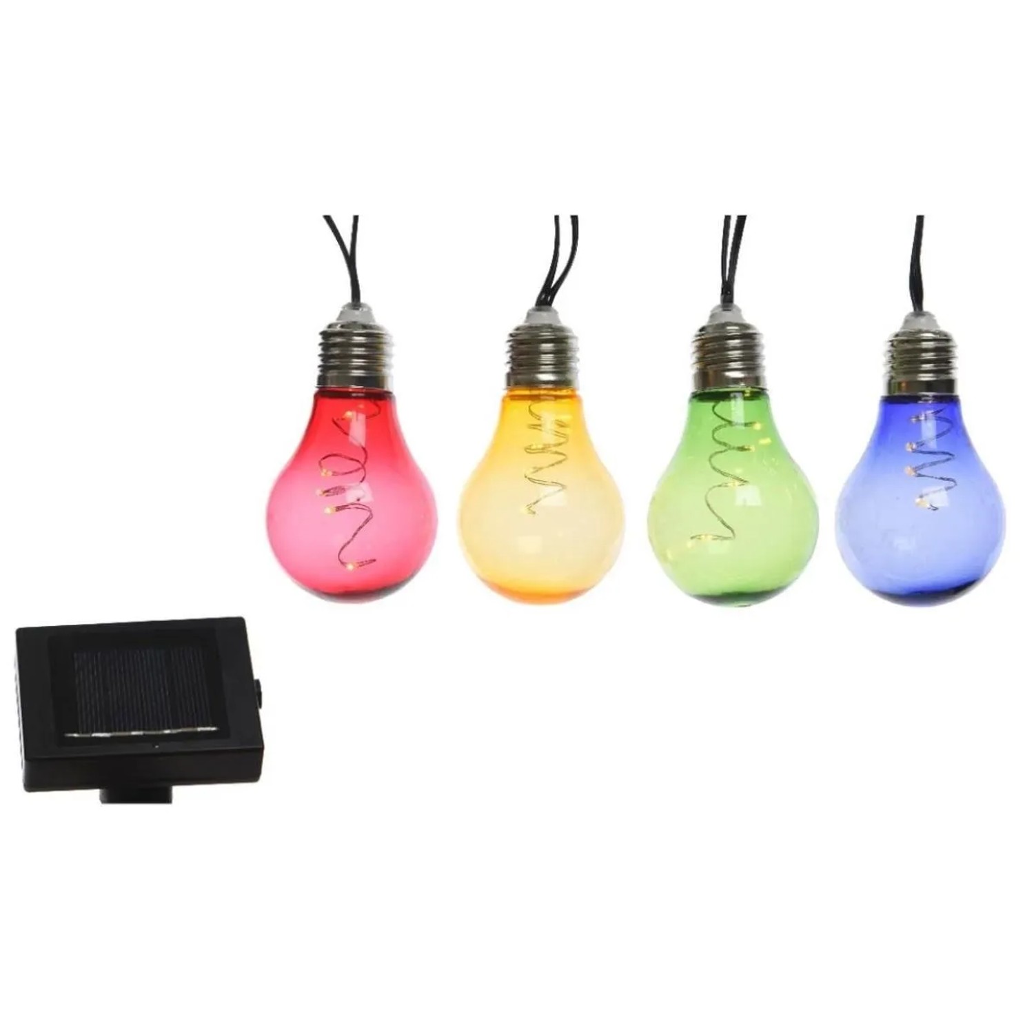 Marelida LED Solar Lichterkette 10 Bunte Glühbirnen 4,5m Dauer Blinklicht Garten Retro