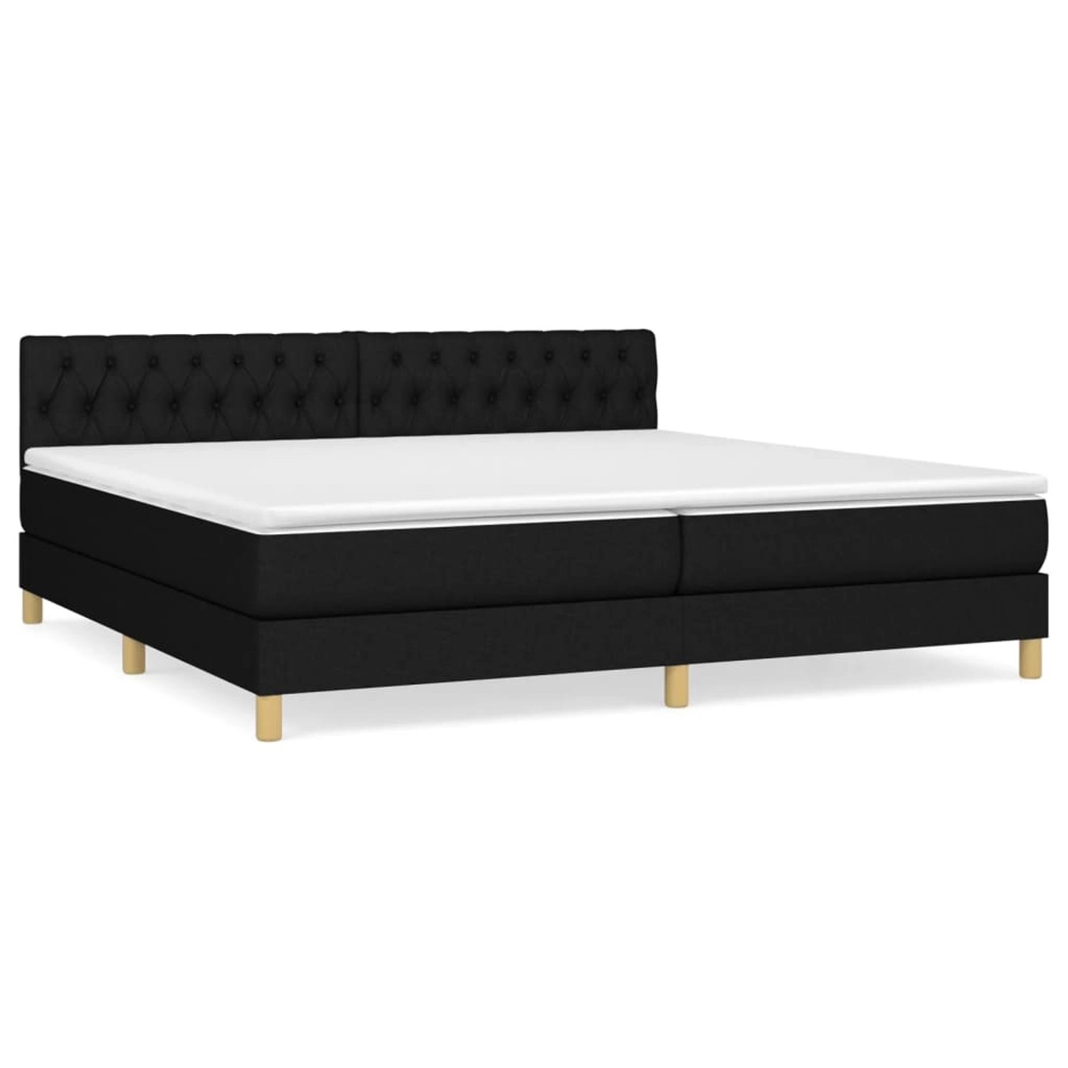 vidaXL Boxspringbett mit Matratze Schwarz 200x200 cm Stoff1389642 günstig online kaufen
