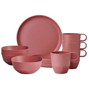 Mepal Silueta Frühstücks-Set, 12-teilig in Vivid Mauve: Teller, Schalen und Becher.