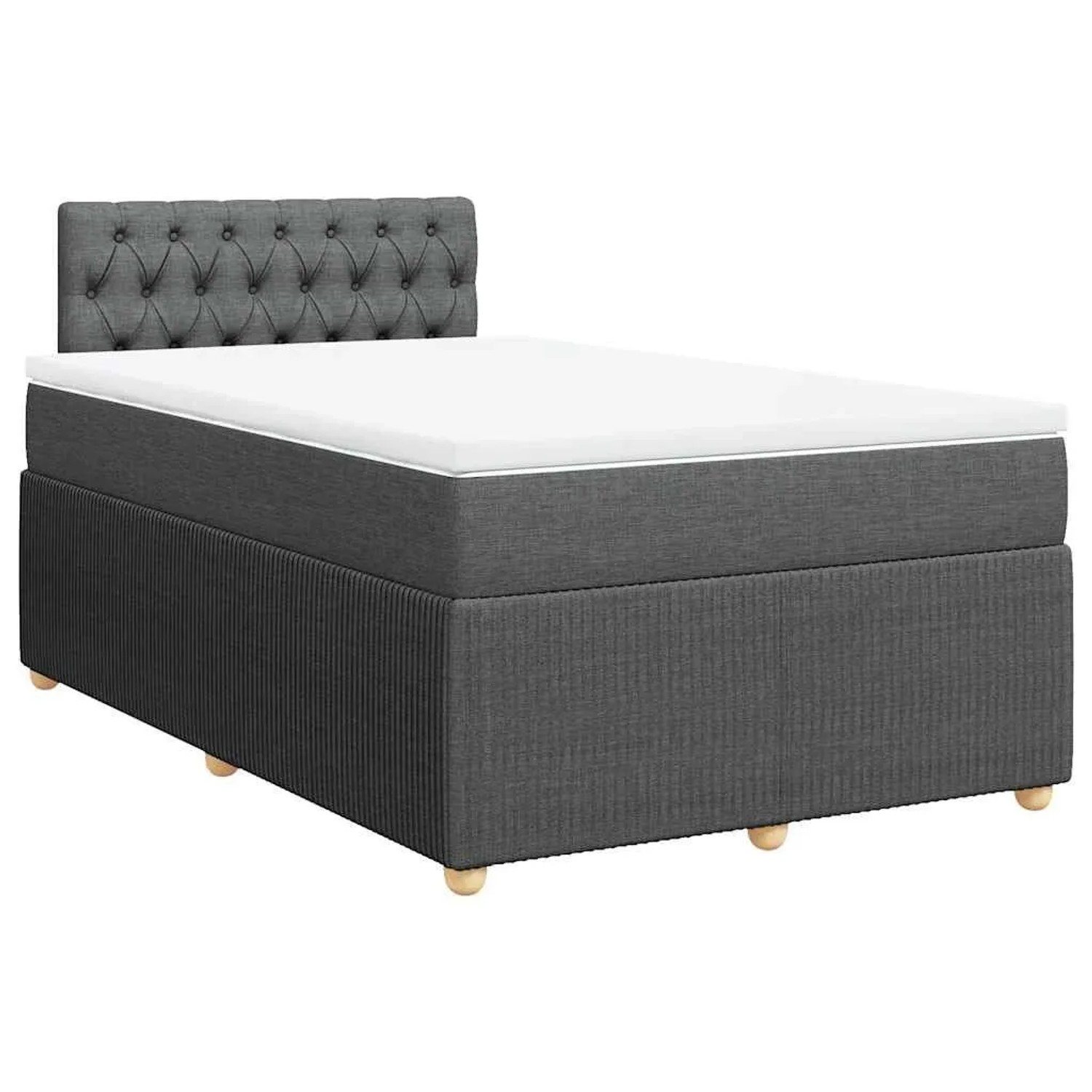 vidaXL Boxspringbett mit Matratze Dunkelgrau 120x200 cm Stoff 3289731 günstig online kaufen