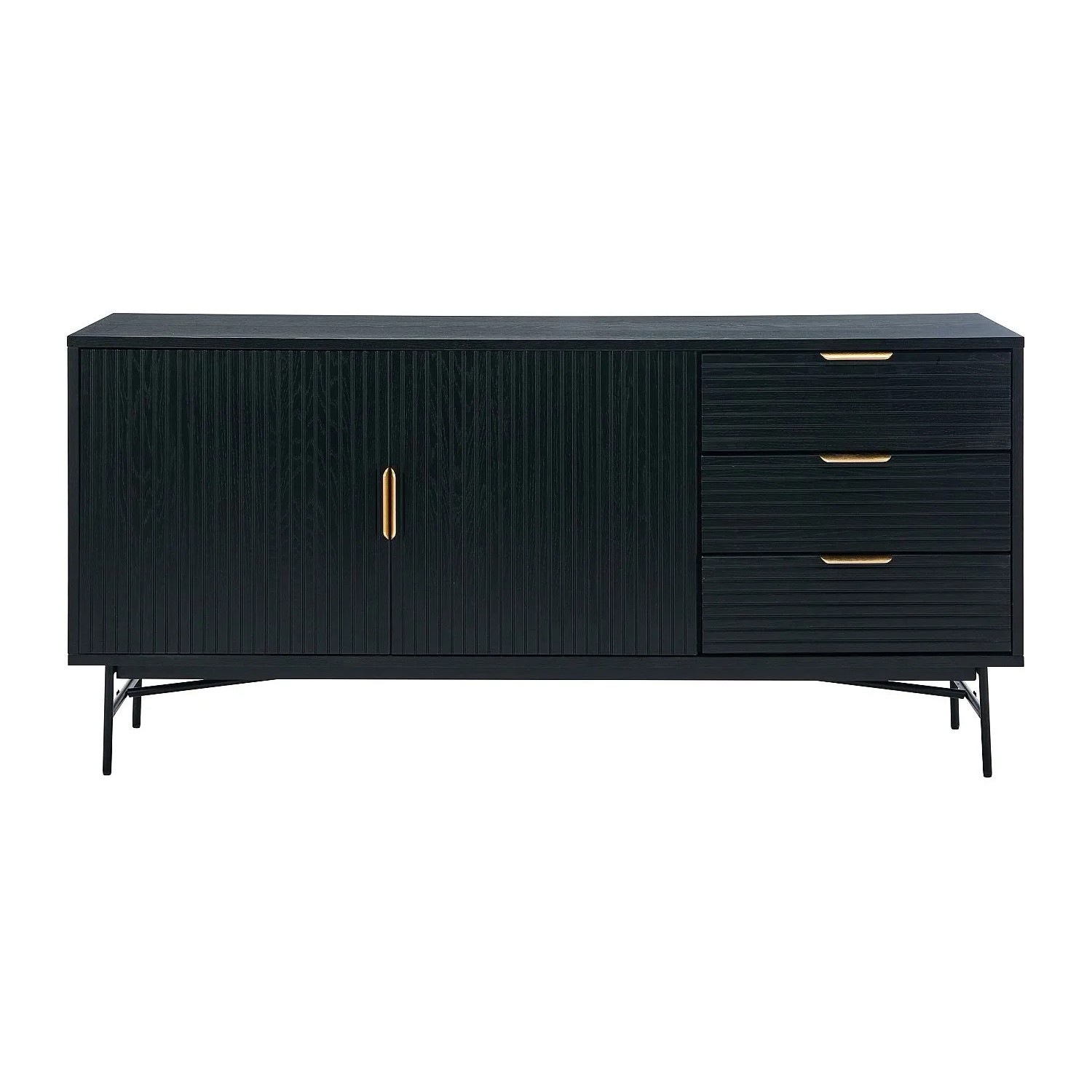 Vente-unique Sideboard Siriola Schwarz  Goldfarben 160 cm