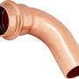 Kupfer Press-Bogen, 22 mm Durchmesser, 90 Grad Winkel für Rohre.