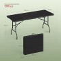 WOLTU Klapptisch Gartentisch schwarz, klappbar, 180x74 cm, HDPE, 120 kg Belastbarkeit. Ideal für Outdoor.
