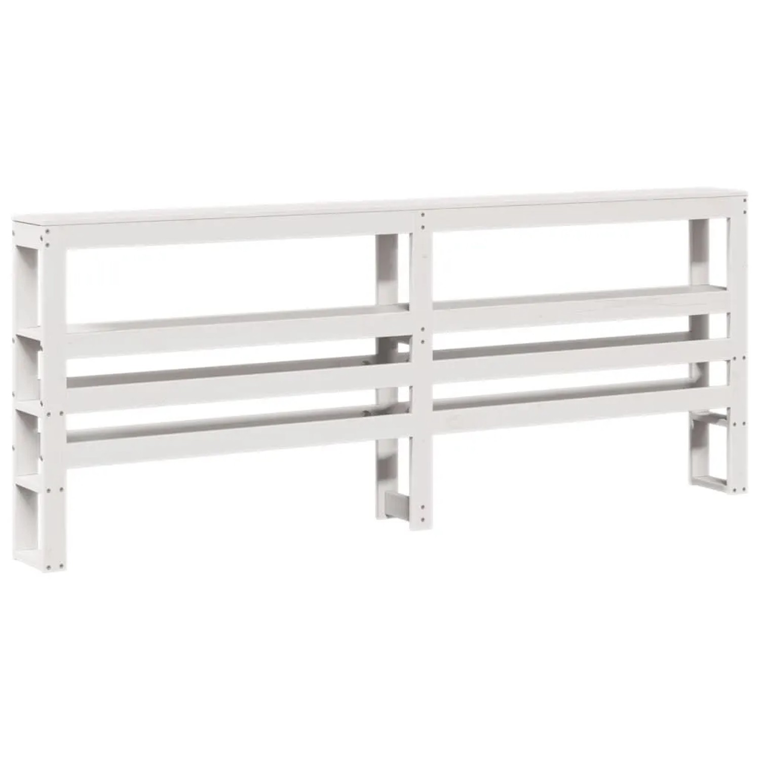 vidaXL Kopfteil mit Ablagen Weiß 200 cm Massivholz Kiefer 850873