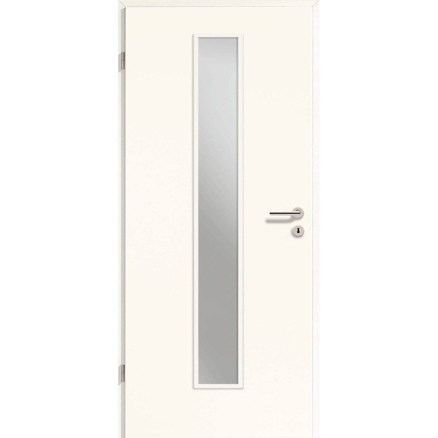 Zimmertür CPL Weiß ähnl. RAL 9010 (GL223) LA-1 Klarglas 211 cm x 73,5 cm Li