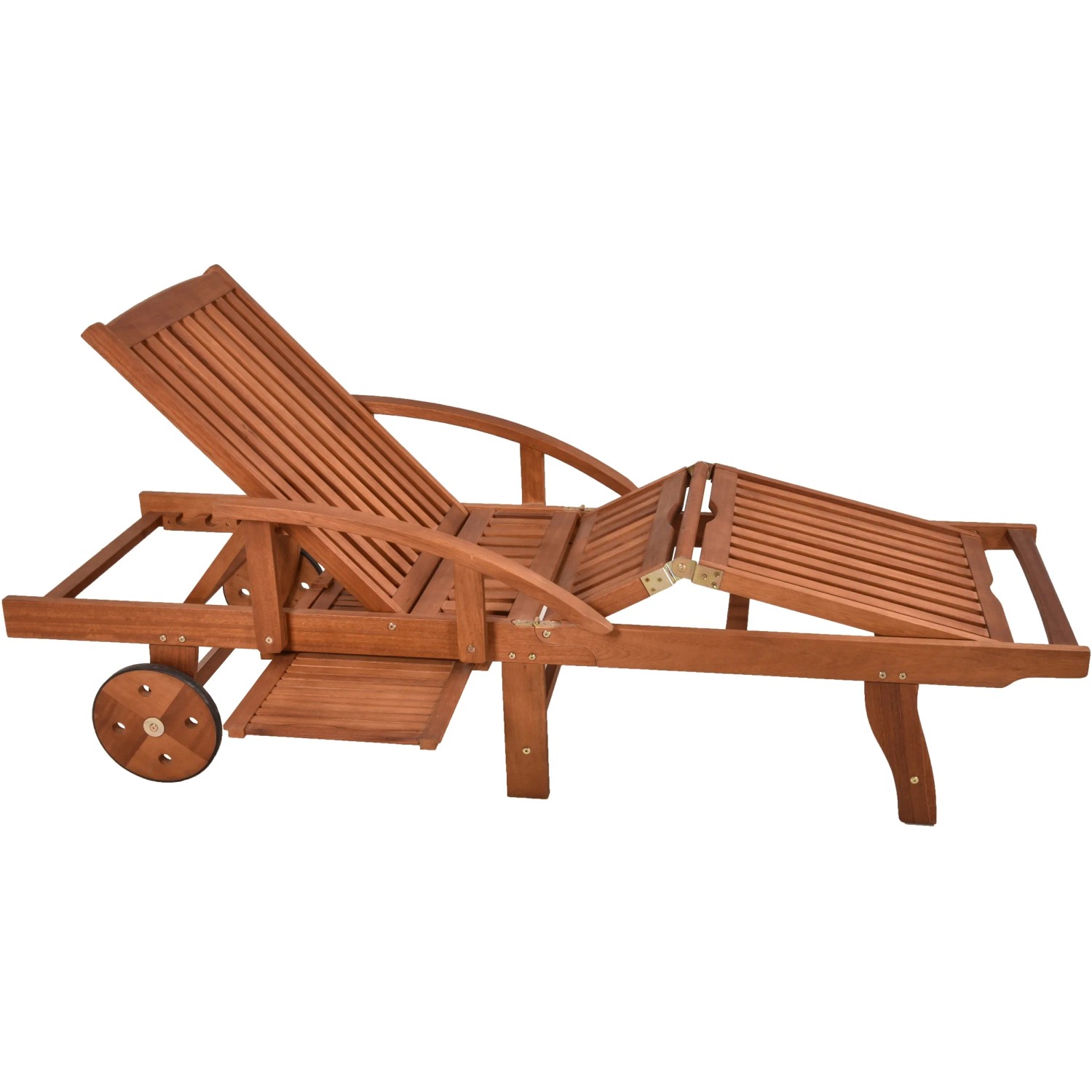 Klappbare Sonnenliege Beverly Hills aus FSC®-Holz mit Rollen.