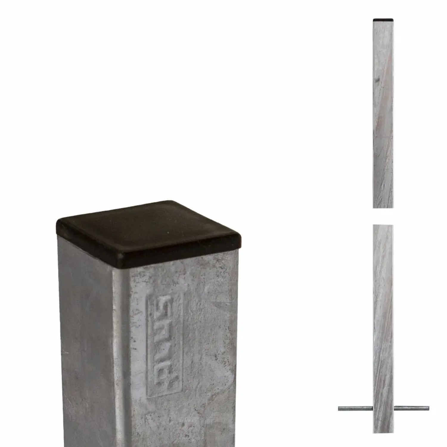 Zaunpfosten Stahl feuerverzinkt 4,5 cm x 4,5 cm x 186 cm