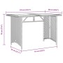 Schwarzer vidaXL Gartentisch mit Glasplatte, 110x68x70 cm, aus Poly Rattan.