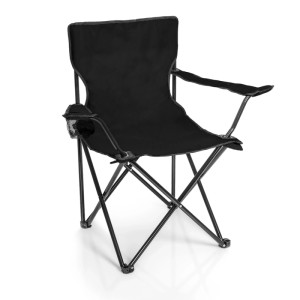 BigDean Faltstuhl SCHWARZ Campingstuhl Anglerstuhl mit Getränkehalter Tragetasche Anglersessel Klappbar Klappstuhl Gartenstuhl Faltstuhl Relaxsessel