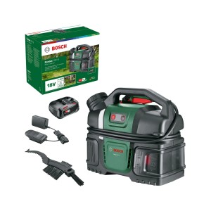 Bosch Fontus 18V-6 Akku-Fahrradreiniger Set mit Akku, Ladegerät und Bürste.