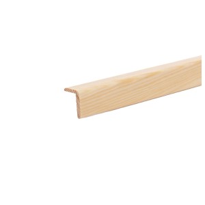 Rohe Kiefer Winkelleiste, 10x20x2100mm, für Kantenschutz und Abschlüsse.