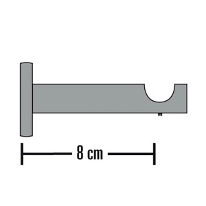 Schöner Wohnen Wandhalter Leon, schwarz matt, für Gardinenstange Ø 20 mm, Seitenansicht.