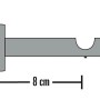 Schöner Wohnen Wandhalter Leon, schwarz matt, für Gardinenstange Ø 20 mm, Seitenansicht.