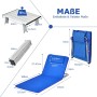 Costway 2er Set Strandmatte mit Beistelltisch Kopfkissen & Staufach Blau_3