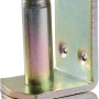 Gelb verzinkter Aufschraubkloben D1, 115x40 mm, Bolzen Ø 16 mm, zur Befestigung von Ladenbändern.