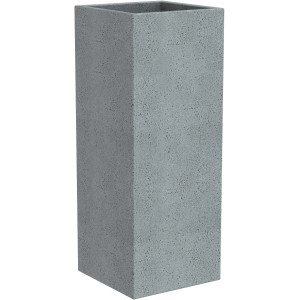 Scheurich Pflanzsäule C-Cube High, Ø 26 cm, Stony Grey, aus leichtem Kunststoff.