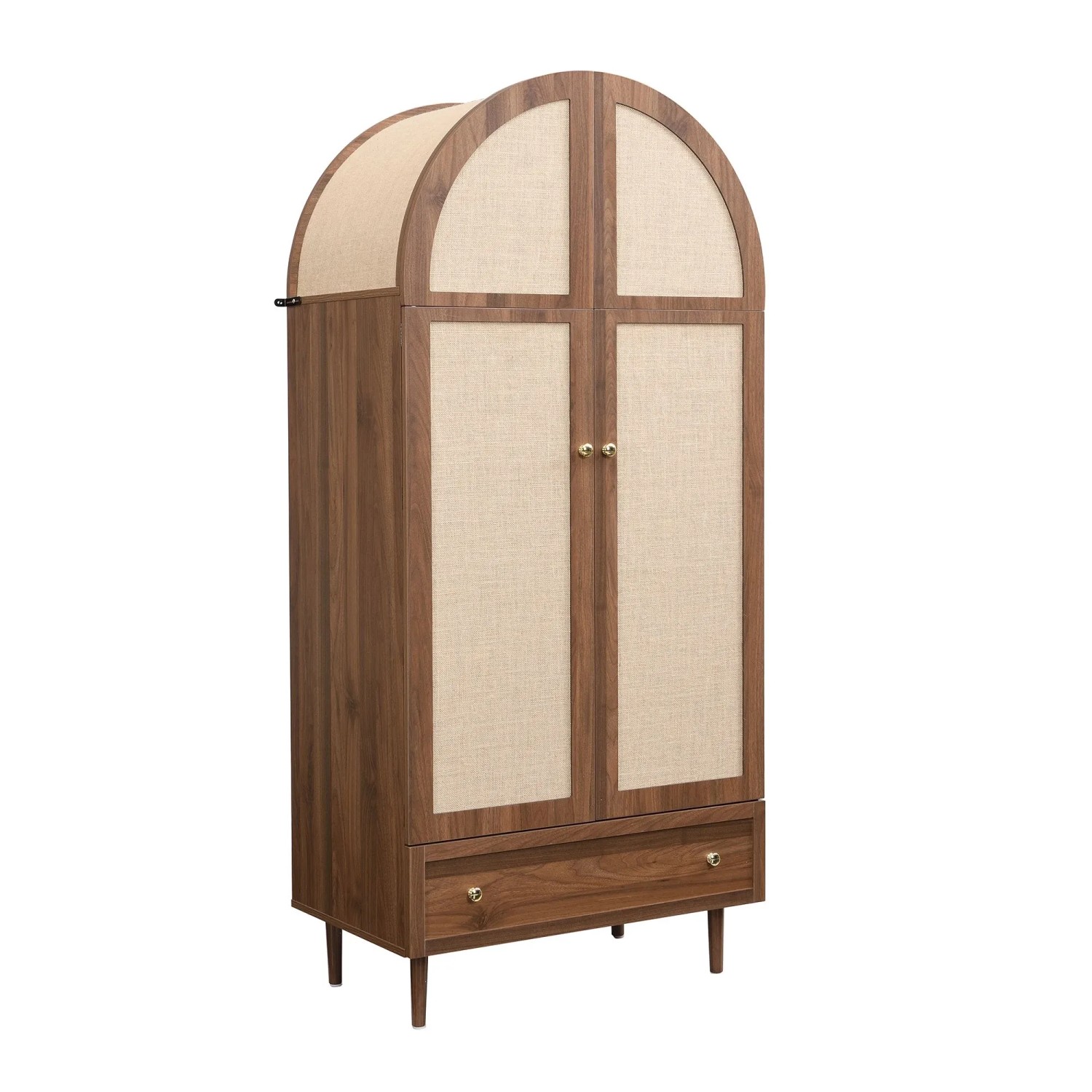 ModernLuxe Kleiderschrank mit Tür Schublade Kleiderstange Stauraum MDF Natur