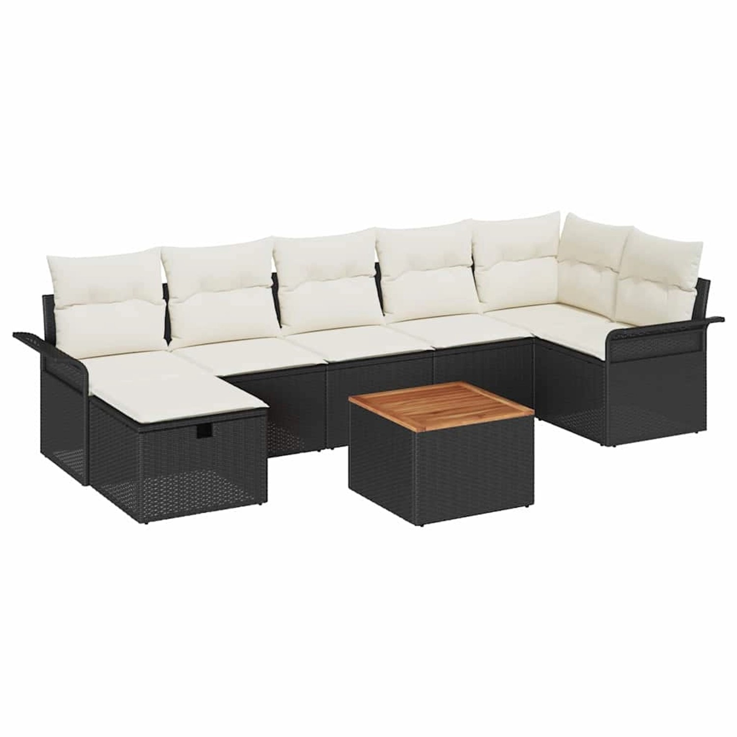 vidaXL Garten-Sofa-Set 8-Tlg Schwarz Poly Rattan 3359460 günstig online kaufen
