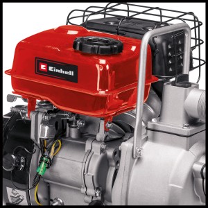 Einhell GC-PW 16 Benzin-Wasserpumpe mit rotem Tank und silbernem Motorblock.