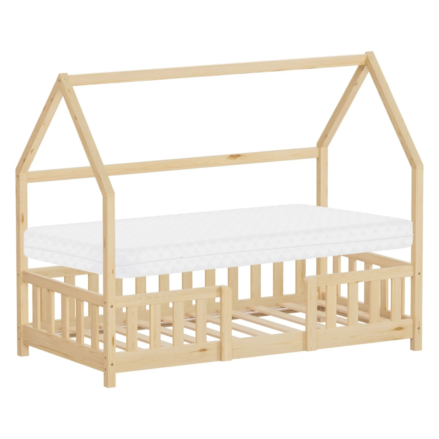 ML-Design Kinderbett 80x160 cm mit Matratze Natur aus Kiefernholz