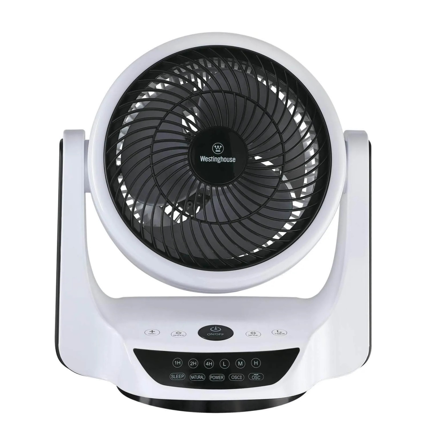 WESTINGHOUSE Tischventilator Cormac, weiß/schwarz, mit Fernbedienung und Oszillationsfunktion.