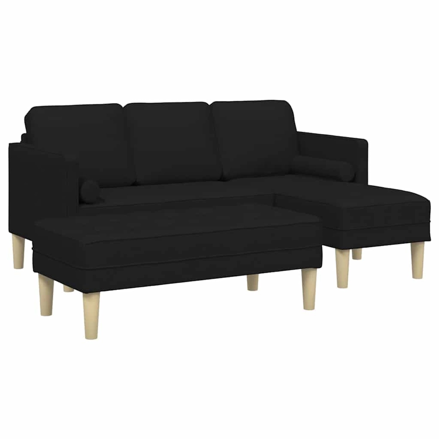 vidaXL Sofa-Set 2-Tlg Schwarz 173 x 131 x 67 cm Stoff 3329254 günstig online kaufen