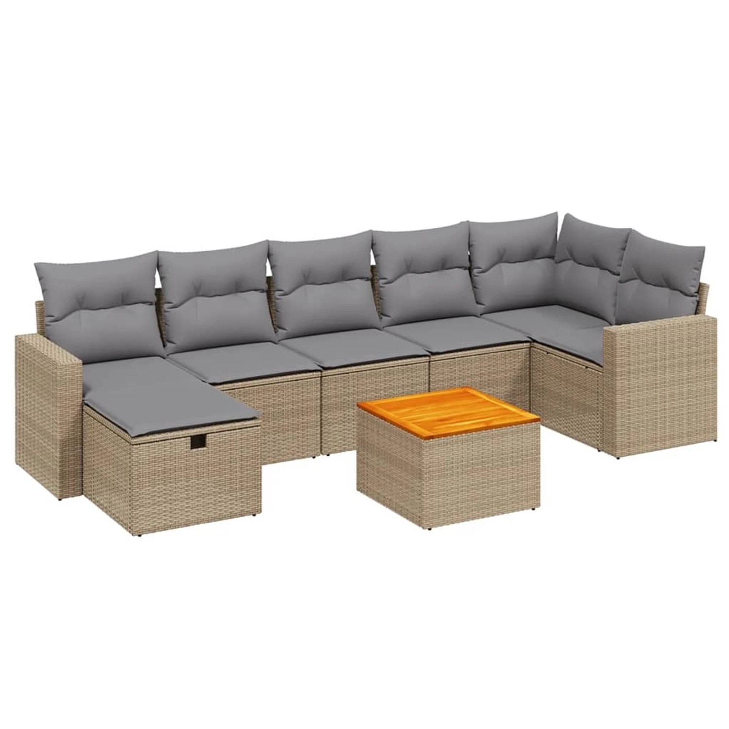 vidaXL 8-tlg Garten-Sofagarnitur mit Kissen Beige Poly Rattan Modell 179 günstig online kaufen