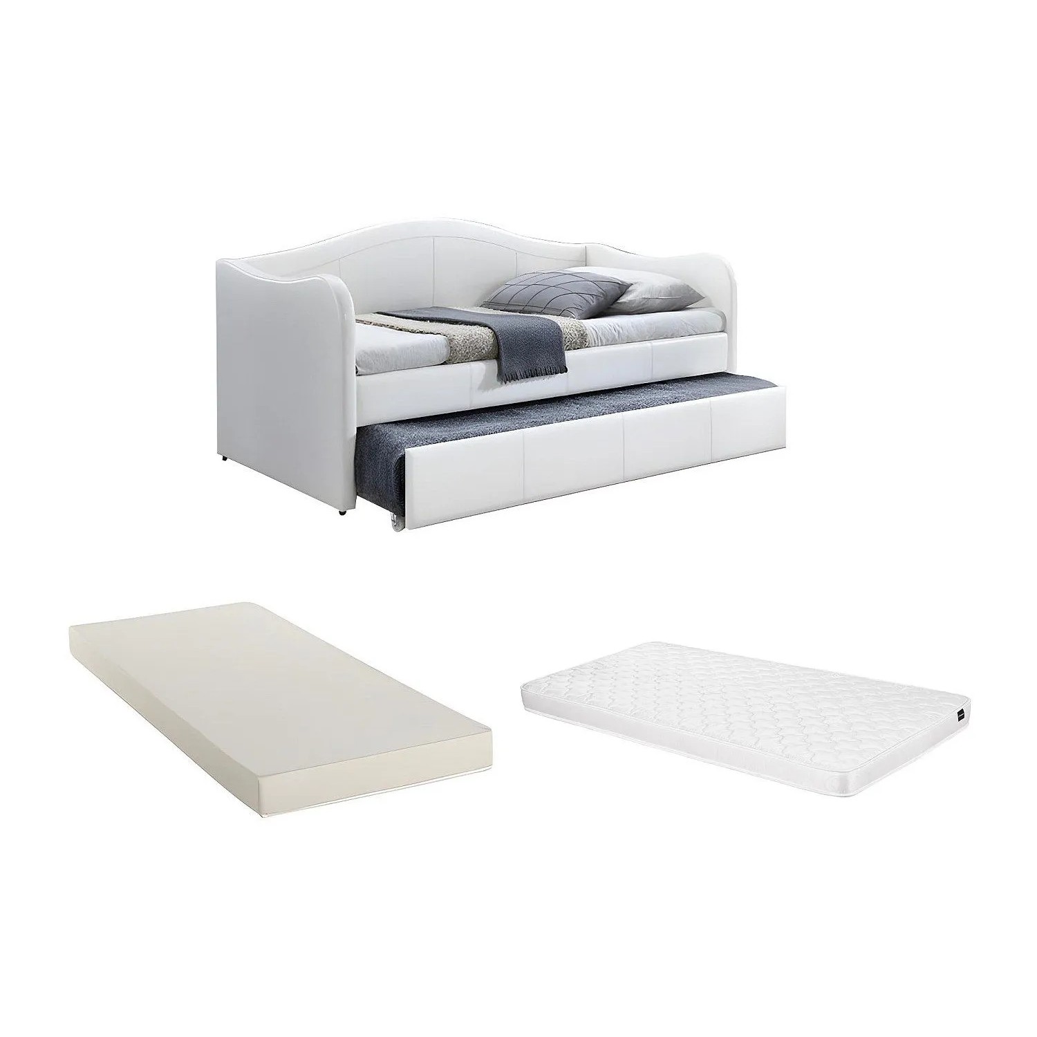 Vente-unique Sofabett Mathilde Weiß 203 cm