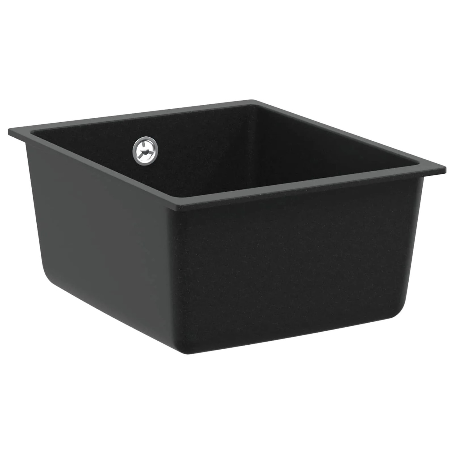 vidaXL Waschbecken Schwarz 370 x 460 mm 80% Quarz und 20% Harz 42028416
