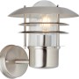 Moderne Brilliant Außenleuchte Terrence aus Edelstahl und Glas. Wandlampe für den Außenbereich.