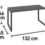 Esstisch Tamworth, Teil der 4-teiligen Lounge-Set Gruppe, Aluminium Anthrazit, Maße werden angezeigt.