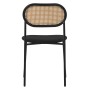 ML-Design Esszimmerstuhl 2er Set, schwarz, Rattanlehne, gepolstert.
