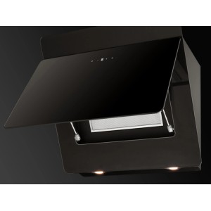 Schwarze PKM Kopffreihaube S3-60 ABTZ mit LED-Beleuchtung und Touch Control.