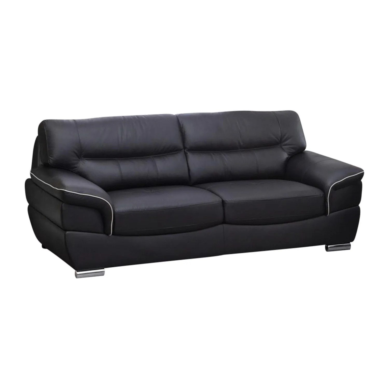 Vente-unique Sofa Ohne Schlafmöglichkeit Thibault Schwarz 210 cm