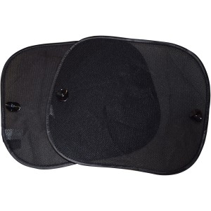 2er Set schwarzer UV-Sonnenschutz für Auto-Seitenscheiben mit Saugnäpfen.