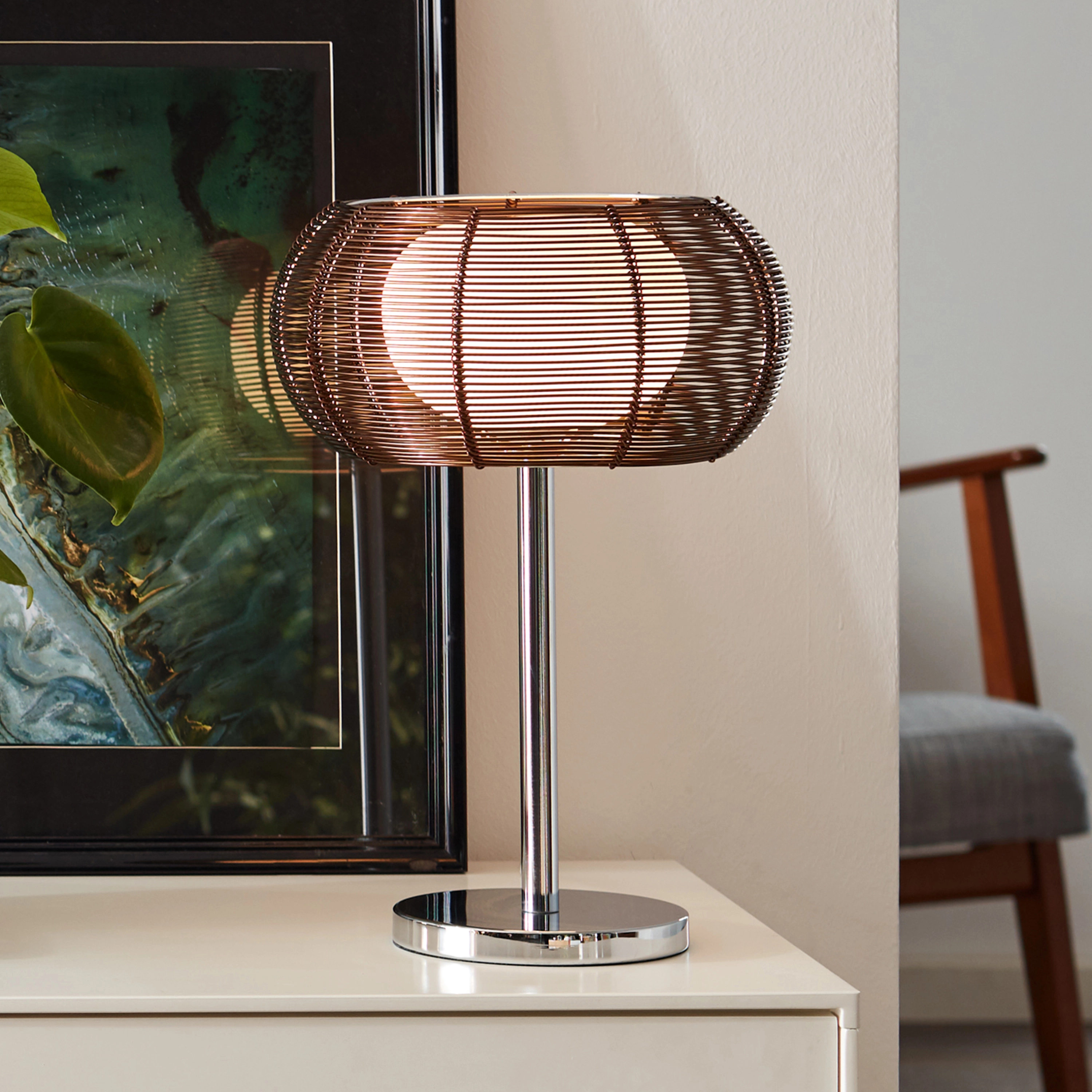 Brilliant Tischleuchte Relax Bronze und Chrom kaufen bei OBI | Tischlampen