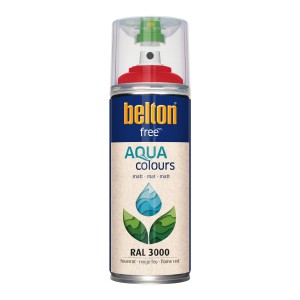 Belton Free AQUAcolours Buntlack RAL 3000 Feuerrot matt, 400ml Dose.