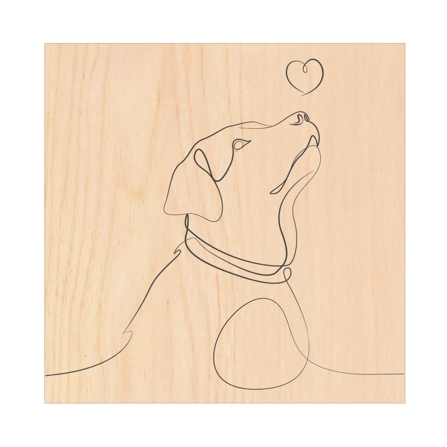 Schlüsselkasten Holz, Motiv Hundeliebe. Schlüsselaufbewahrung mit 50 Haken, 30x30cm.