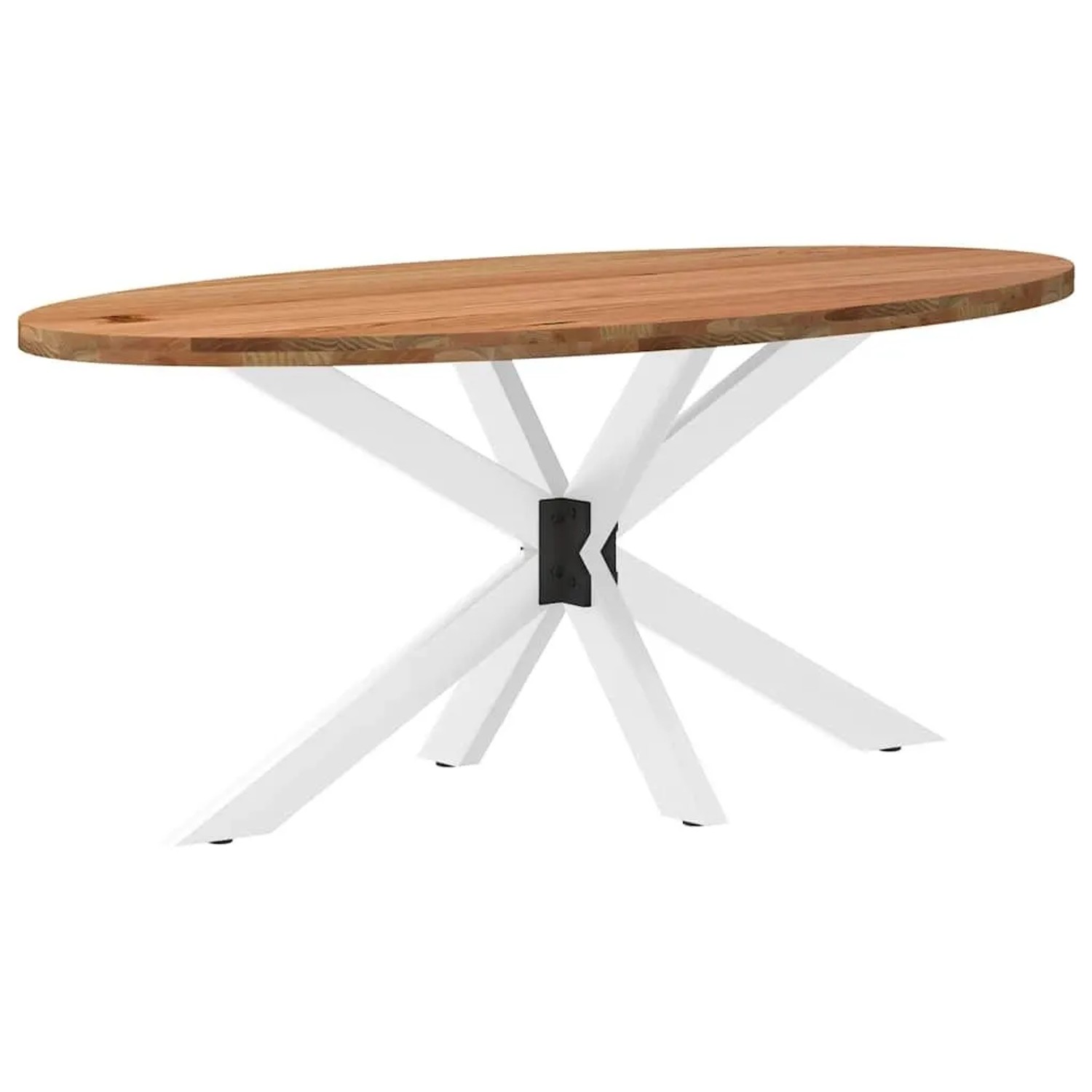 vidaXL Esstisch Hellbraun 200x100x74 cm Massivholz Eiche Oval 3305357 günstig online kaufen