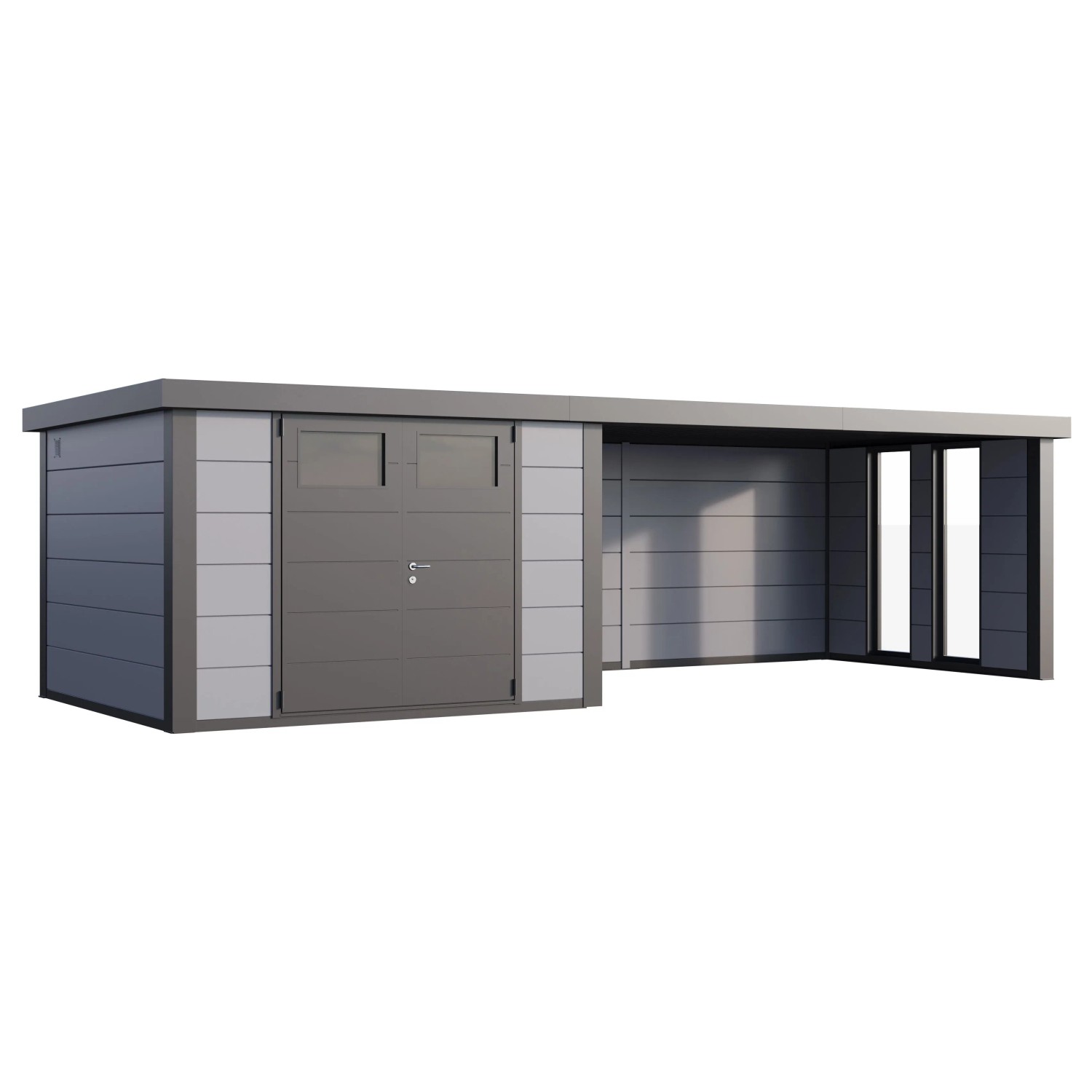 Gerätehaus Classico 3330 Lounge XL Rechts mit Fenster 792 x 298 cm Hellgrau günstig online kaufen