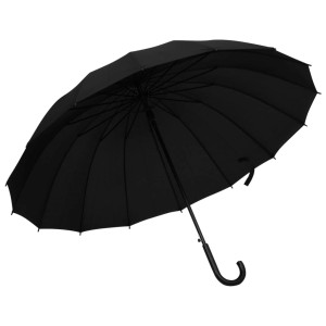 vidaXL Regenschirm Automatisch Schwarz 120 cm 149139