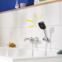 Grohe Vitalio Comfort 110 Handbrause, chrom, 3 Strahlarten, eckig, im Badezimmer.